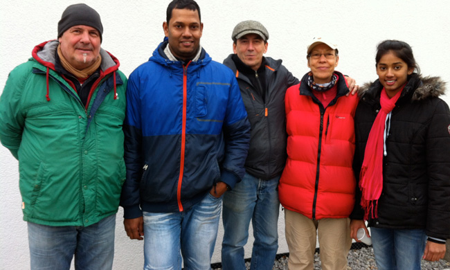 Die Tagessieger des 7. Spieltages von links nach rechts: Daniel Dalein (1.), Rajakumar Vallipuram (2.), Joachim Janisch (3.), Petra Fechner (3.), Selvi Vallipuram (5.)